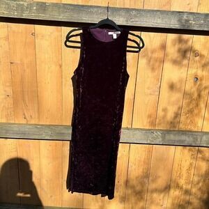 Sexy purple velvet forever 21 dress slit whimsy date size small spring summer